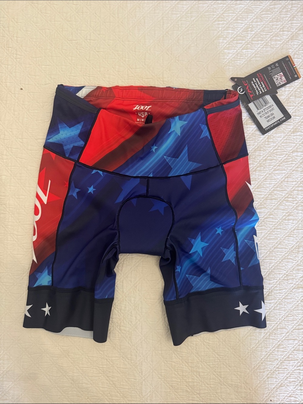 Zoot Patriotic Star-Patterned Tri Shorts Size M NWT